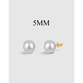 「灰序 Preface 系列」白色贝珠简约设计精致小巧珍珠耳钉