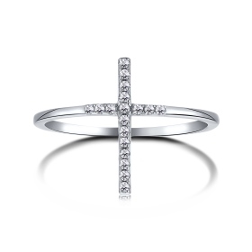 「浮光 Floating系列」小众设计S925纯银镶钻十字架创意复古轻奢戒指