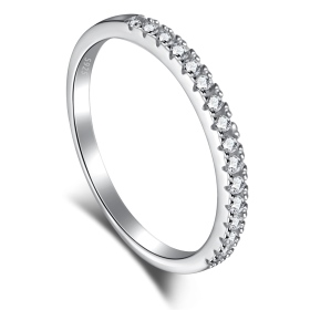 S925纯银韩版时尚女士镶钻戒指细款排钻食指戒跨境爆款