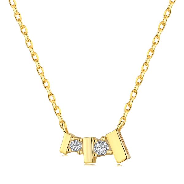 S925纯银锆石吊坠项链女韩版气质ins风创意设计颈链饰品