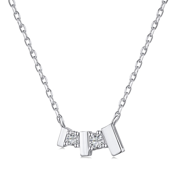 S925纯银锆石吊坠项链女韩版气质ins风创意设计颈链饰品