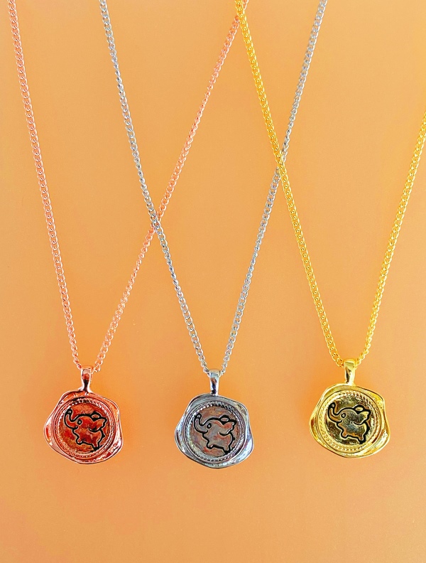 简约精致不规则圆片大象设计高级感项链