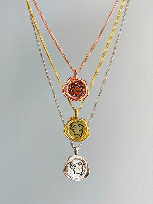 简约精致不规则圆片大象设计高级感项链