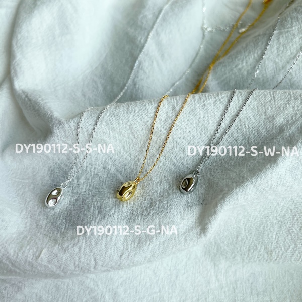 S925纯银不规则凹凸纹理吊坠个性创意时尚百搭项链