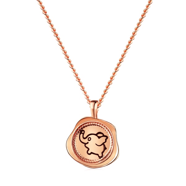 简约精致不规则圆片大象设计高级感项链