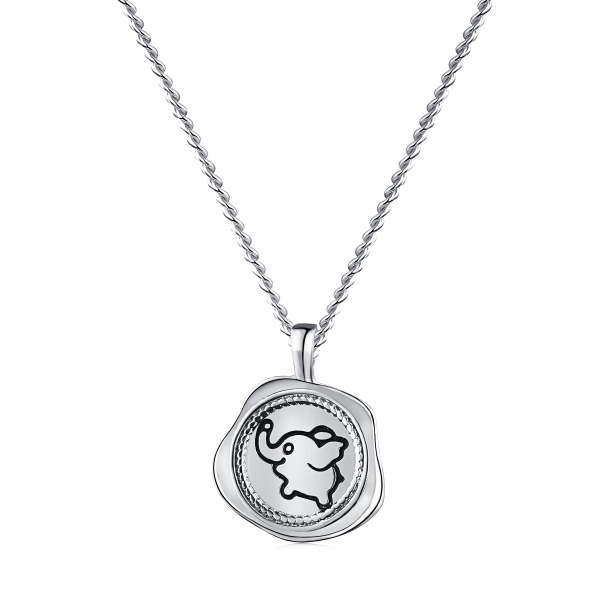 简约精致不规则圆片大象设计高级感项链