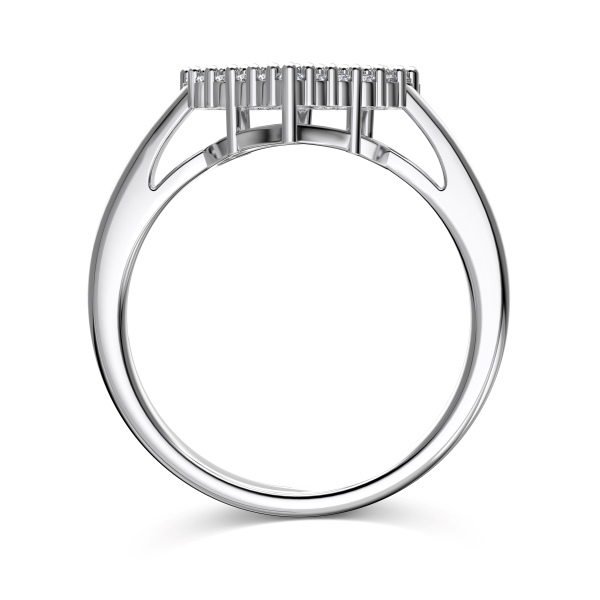 「沁心 Soothing 系列」银S925白色圆锆心形爱心镂空设计三件套简约时尚高级感套装