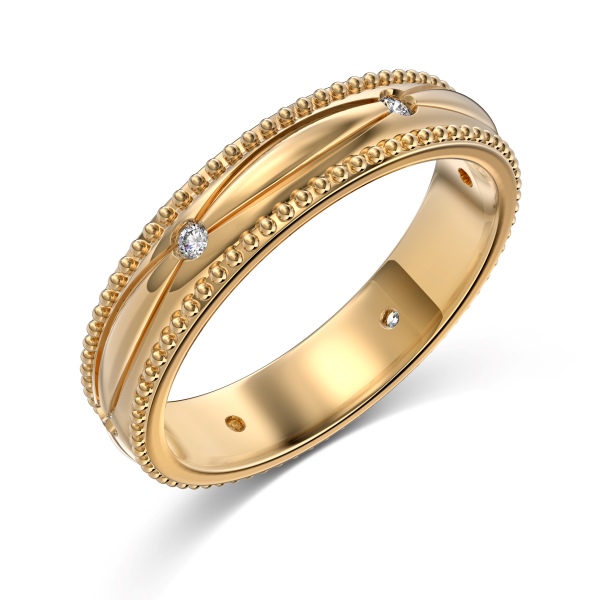 「遇 Meet 系列」银S925白色圆锆镶嵌圆珠光面设计时尚百搭情侣套戒男款戒指