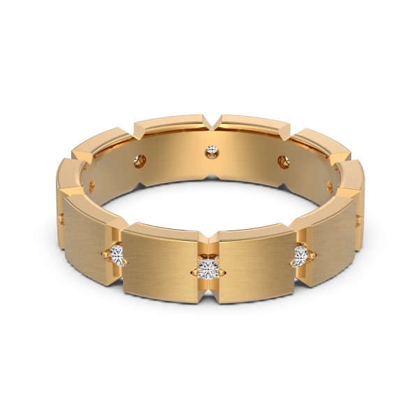 「遇 Meet 系列」银S925白色圆锆镶嵌宽面磨砂设计时尚情侣套戒女款戒指