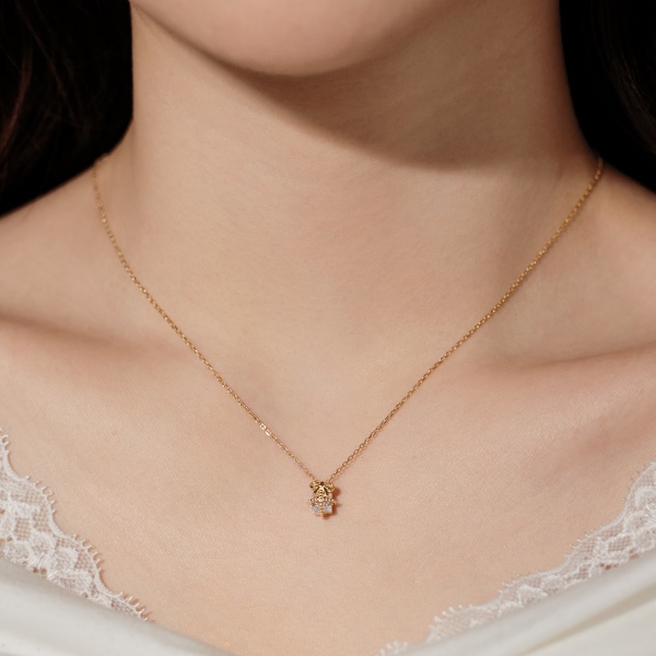 「星愿 Wishing Star 系列」银s925精致轻奢圣诞蝴蝶结礼物盒项链