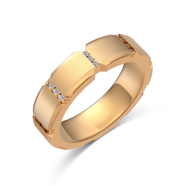 「遇 Meet 系列」银S925白色圆锆镶嵌宽面磨砂设计时尚情侣套戒男款戒指