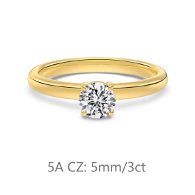 s925纯银经典婚戒0.5克拉50分仿钻戒