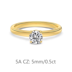 s925纯银经典婚戒0.5克拉50分仿钻戒