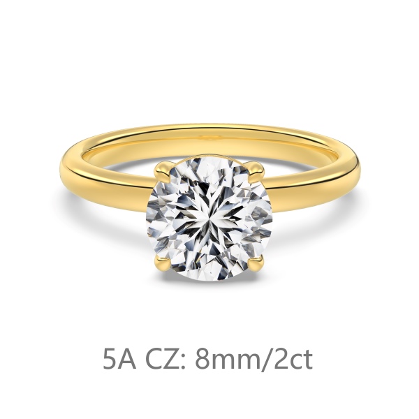 S925纯银经典婚戒2克拉仿钻高品质5A锆石