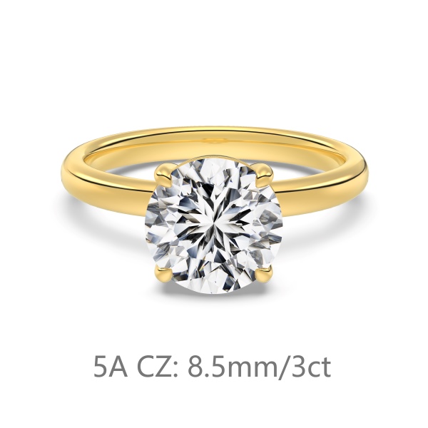 S925纯银经典婚戒2.5克拉仿钻高品质5A锆石