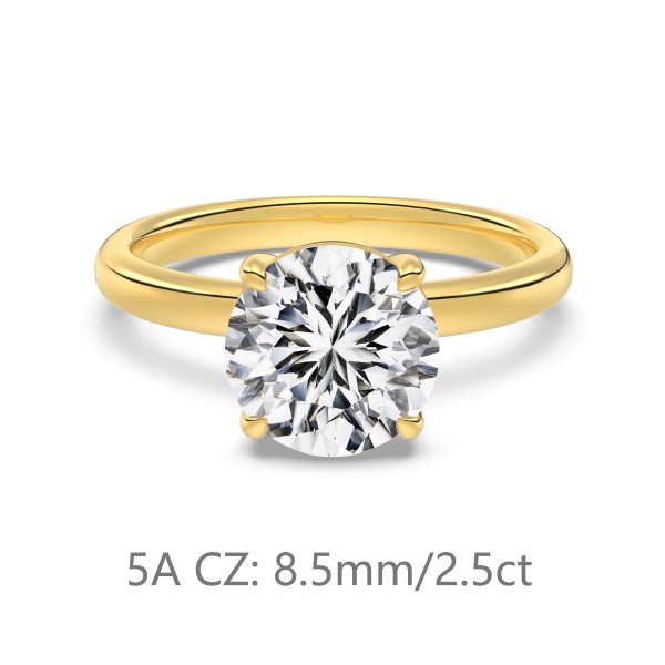 S925纯银经典婚戒2.5克拉仿钻高品质5A锆石