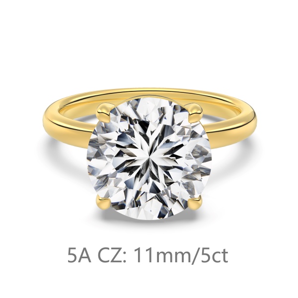 S925纯银经典婚戒5克拉仿钻高品质5A锆石