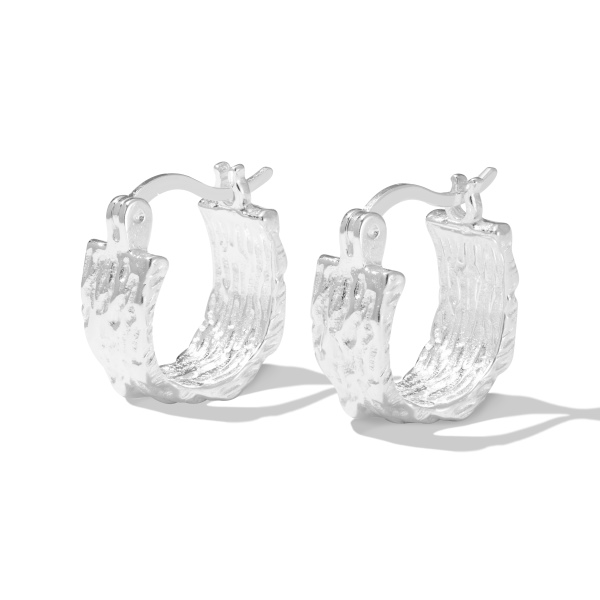 S925纯银韩系熔岩耳扣高级肌理感简约小众冷淡风耳环