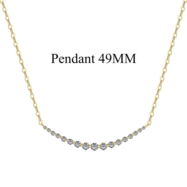 「曦光 Daybreak 系列」S925纯银白色圆锆镶嵌月牙半圆微笑小众设计轻奢精致项链