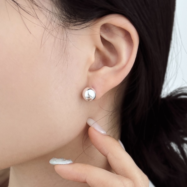 S925纯银韩系银豆豆耳钉女高级感冷淡ins风小众设计感耳环