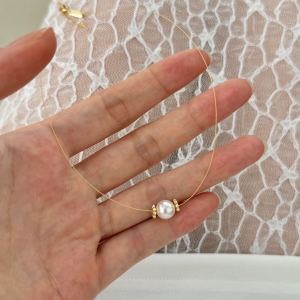 花花贝珠钢线项链