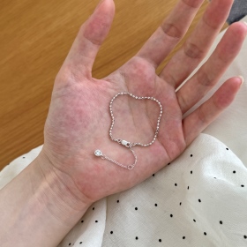 纯银S925真金电镀珠豆豆手链轻奢高级感精致小众设计珠宝