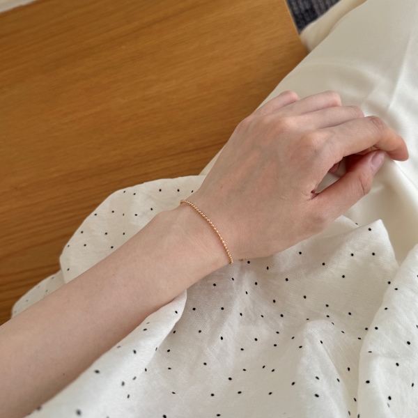 纯银S925真金电镀珠豆豆手链轻奢高级感精致小众设计珠宝