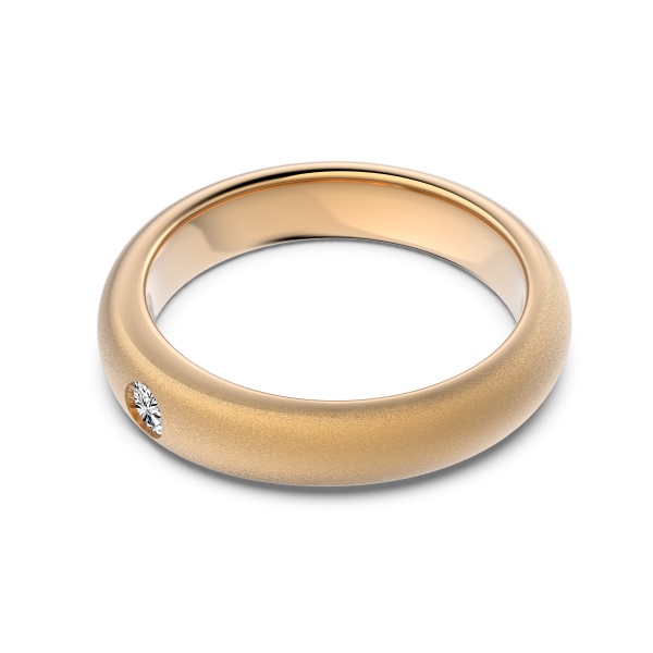 银S925白色圆锆镶嵌宽面细磨砂设计简约小众时尚百搭戒指