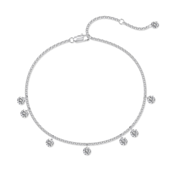 银S925打孔圆锆爆闪轻奢手链