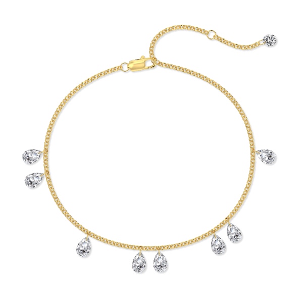 银S925打孔钻水滴爆闪轻奢手链