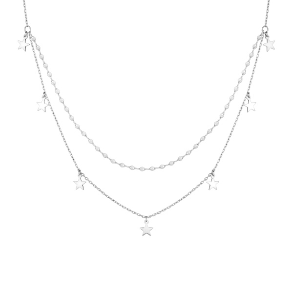 S925纯银五角星双层个性星星轻奢项链