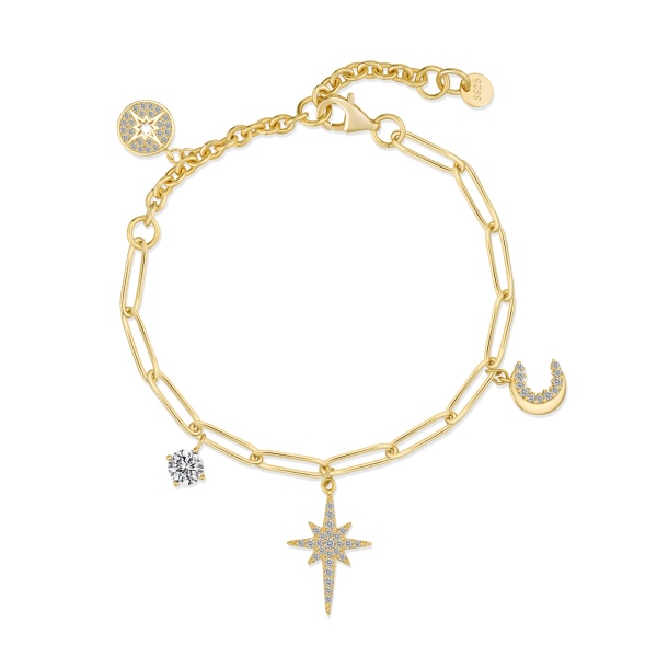 S925纯银十字架多吊坠轻奢手链