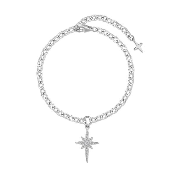 S925纯银满钻十字架水波粼粼手链