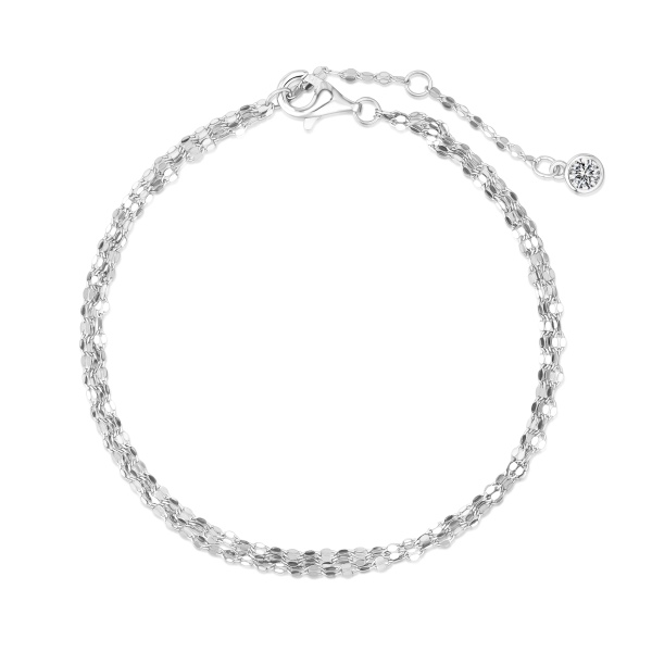 银S925嘴唇链三层叠戴小众简约时尚手链