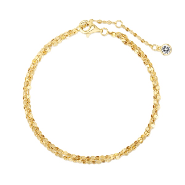 银S925嘴唇链三层叠戴小众简约时尚手链