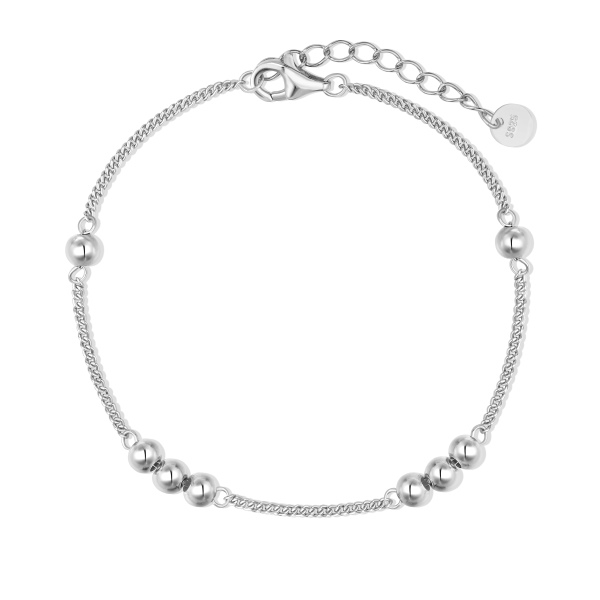 银S925光面圆珠ins风百搭手链