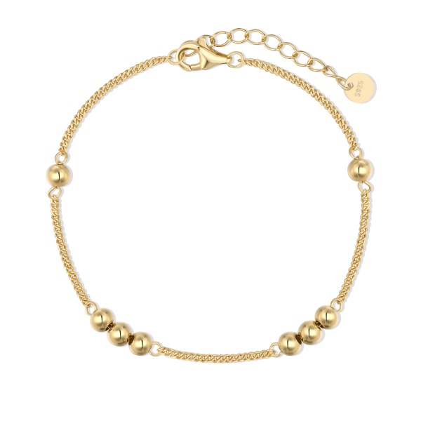 银S925光面圆珠ins风百搭手链