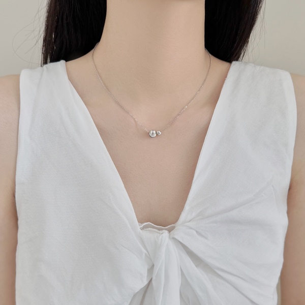 S925纯银猫眼珠爆闪轻奢项链