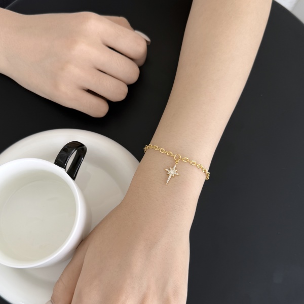 S925纯银满钻十字架水波粼粼手链