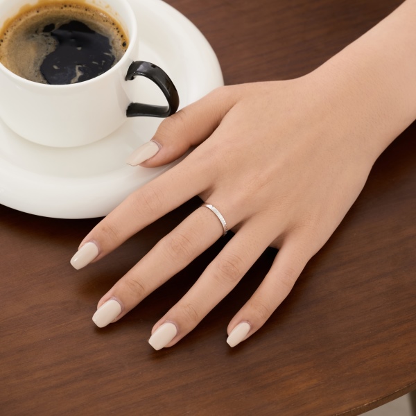 S925波光粼粼碎冰冰细戒尾戒时尚百搭戒指