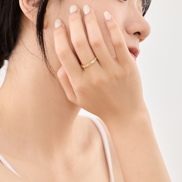 S925波光粼粼碎冰冰细戒尾戒时尚百搭戒指