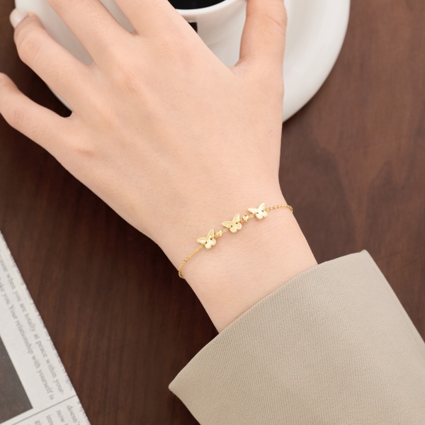 S925纯银碎冰冰蜂窝蝴蝶轻奢手链