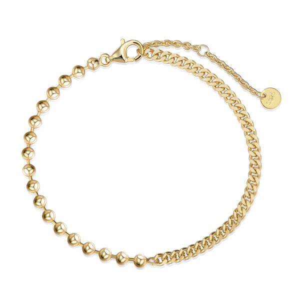 S925纯银珠子车侧手链