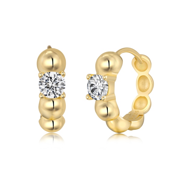 S925纯银米粒豆豆光面泡泡日常通勤耳环