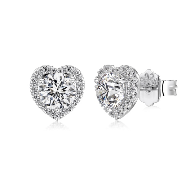 跨境爆款S925纯银时尚闪亮圆形耳钉精致小巧