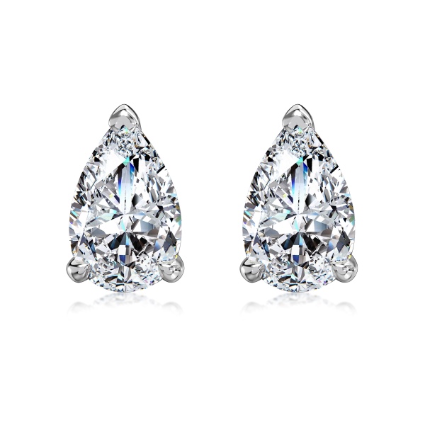 「莫桑钻 Moissanite 系列」S925纯银莫桑钻白色梨形切割水滴耳钉女闪耀耳饰女