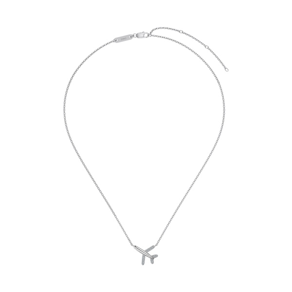 「莫桑钻 Moissanite 系列」「漫游 Roaming 系列」银S92白色圆锆镶嵌小众时尚精致飞机项链
