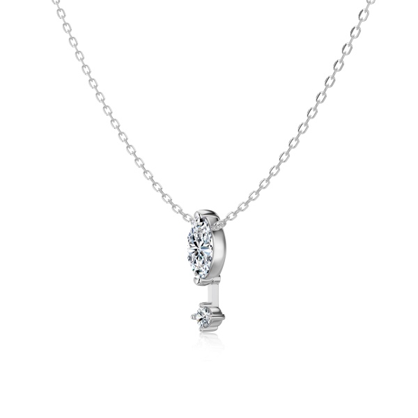 「莫桑钻 Moissanite 系列」S925纯银白色莫桑钻马眼石悬浮圆锆设计简约时尚高级感灵动项链