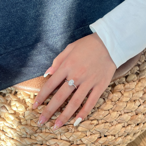 「莫桑钻 Moissanite 系列」S925纯银椭圆单钻旦形主石个性百搭戒指