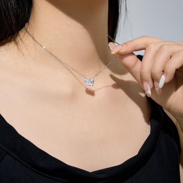 银S925kitty凯蒂猫可爱猫咪轻奢套装项链